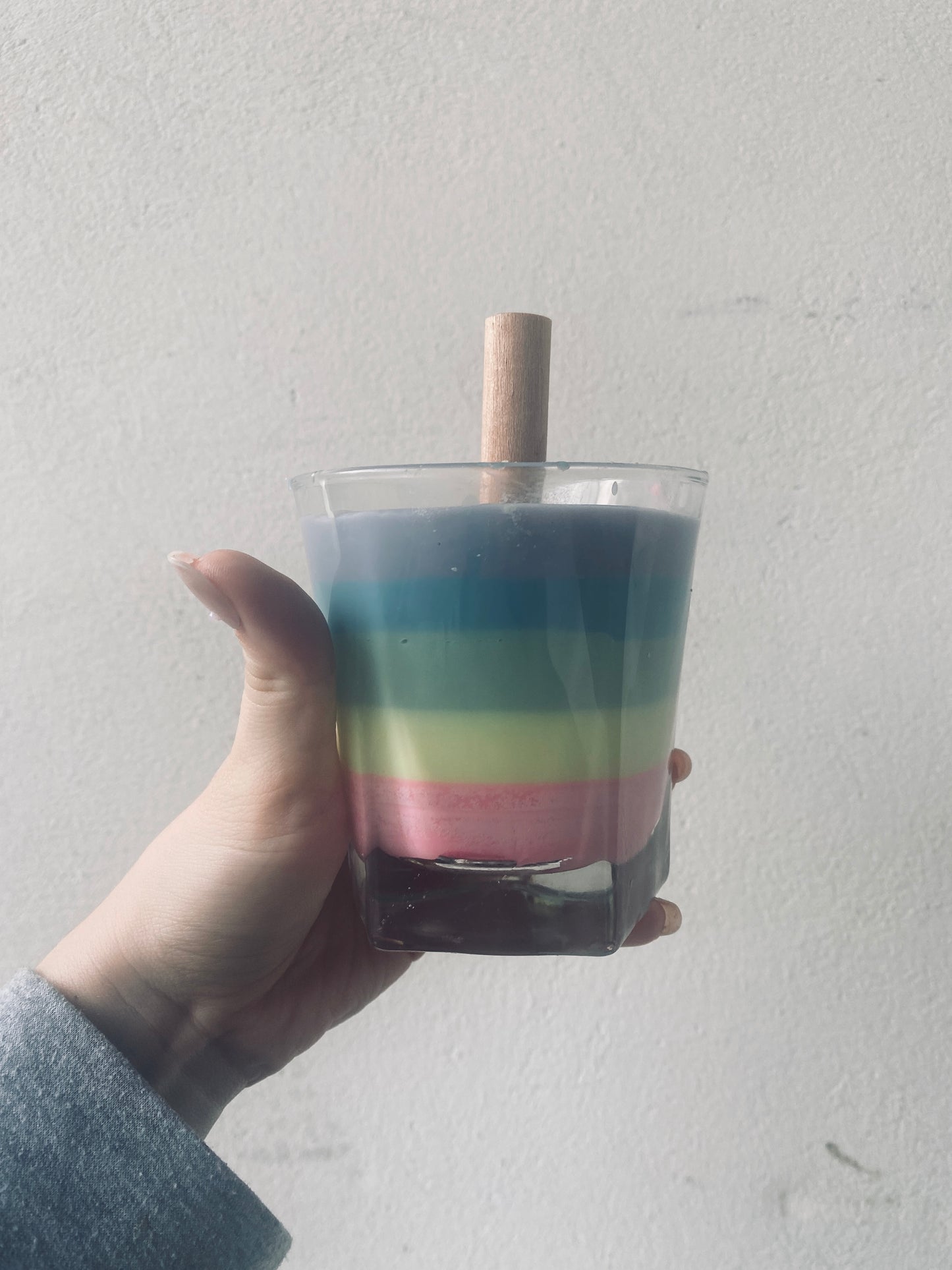 Rainbow Row Striped Mocktail Candle (Full Glass)