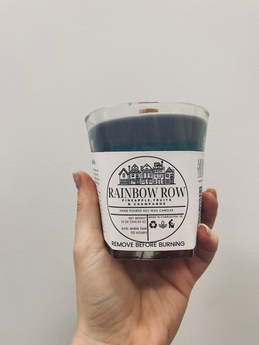 Rainbow Row Striped Mocktail Candle (Full Glass)