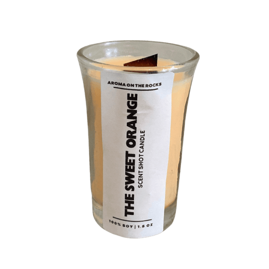 Experience 'The Sweet Orange Scent Shot' Candle - An Orange-Colored Delight with a Delightful Blend of Orange and Champagne Aroma, Inspired by the Classic Mimosa. Crafted from 100% Soy Wax with a Cherrywood Wick for a Clean, Long-Lasting Burn. Ideal for Creating a Vibrant and Uplifting Atmosphere. Illuminate Your Space and Indulge in the Enchanting Fragrance and Elegance Today!