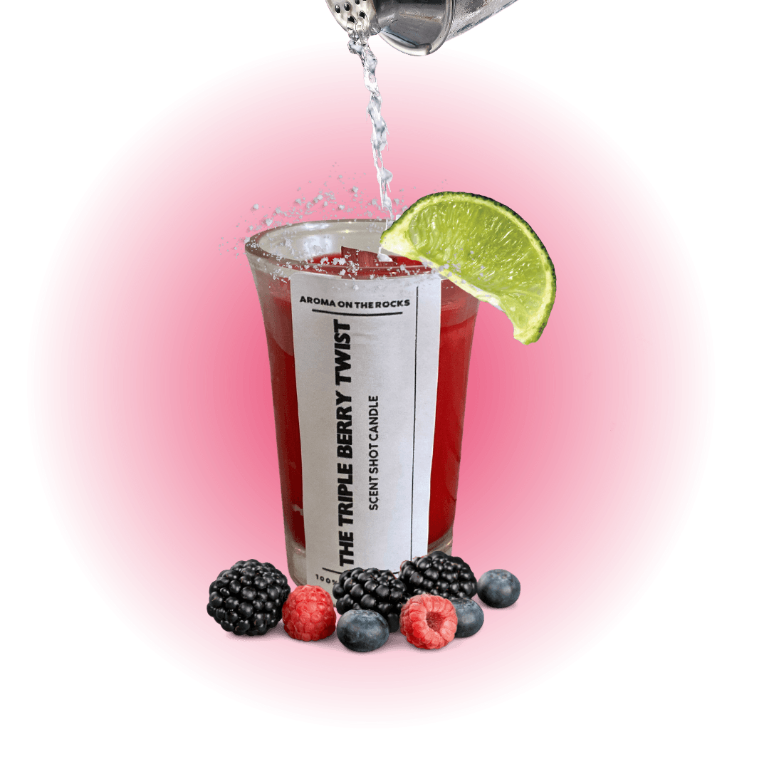 Experience 'The Triple Berry Twist Scent Shot' Candle - A Magenta-Colored Delight with a Refreshing Lime and Berries Aroma, Inspired by a Berry Margarita. Crafted from 100% Soy Wax with a Cherrywood Wick for a Clean, Long-Lasting Burn. Ideal for Creating a Vibrant and Invigorating Atmosphere. Illuminate Your Space and Indulge in the Enchanting Fragrance and Colorful Charm Today!