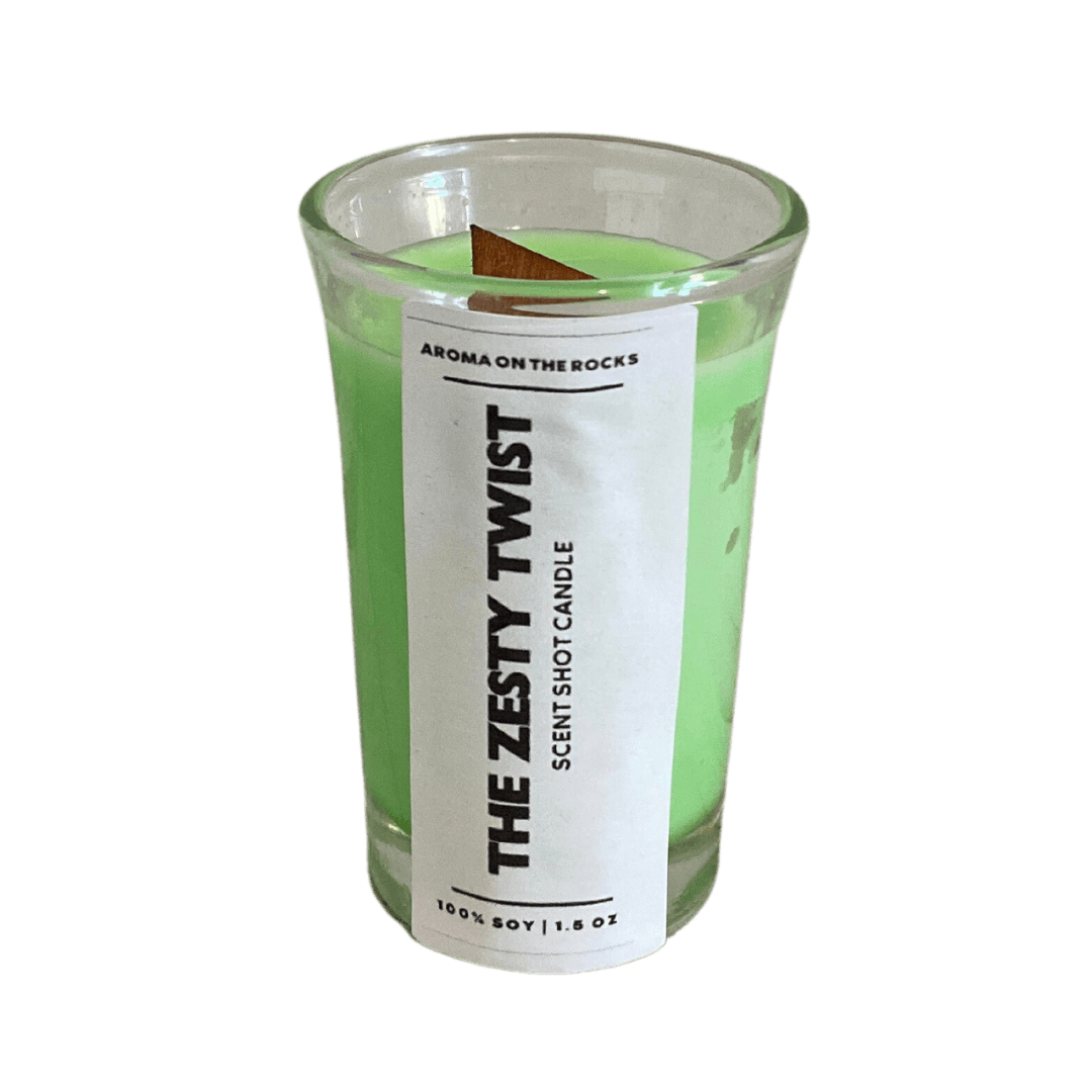 Discover 'The Zesty Twist Scent Shot' Candle - A Refreshing Green Delight with a Lively Blend of Lime and Salt Aroma, Inspired by The Classic Lime Margarita. Crafted from 100% Soy Wax with a Cherrywood Wick for a Clean, Long-Lasting Burn. Ideal for Creating a Vibrant and Revitalizing Atmosphere. Illuminate Your Space and Indulge in the Enchanting Fragrance and Lively Charm Today!