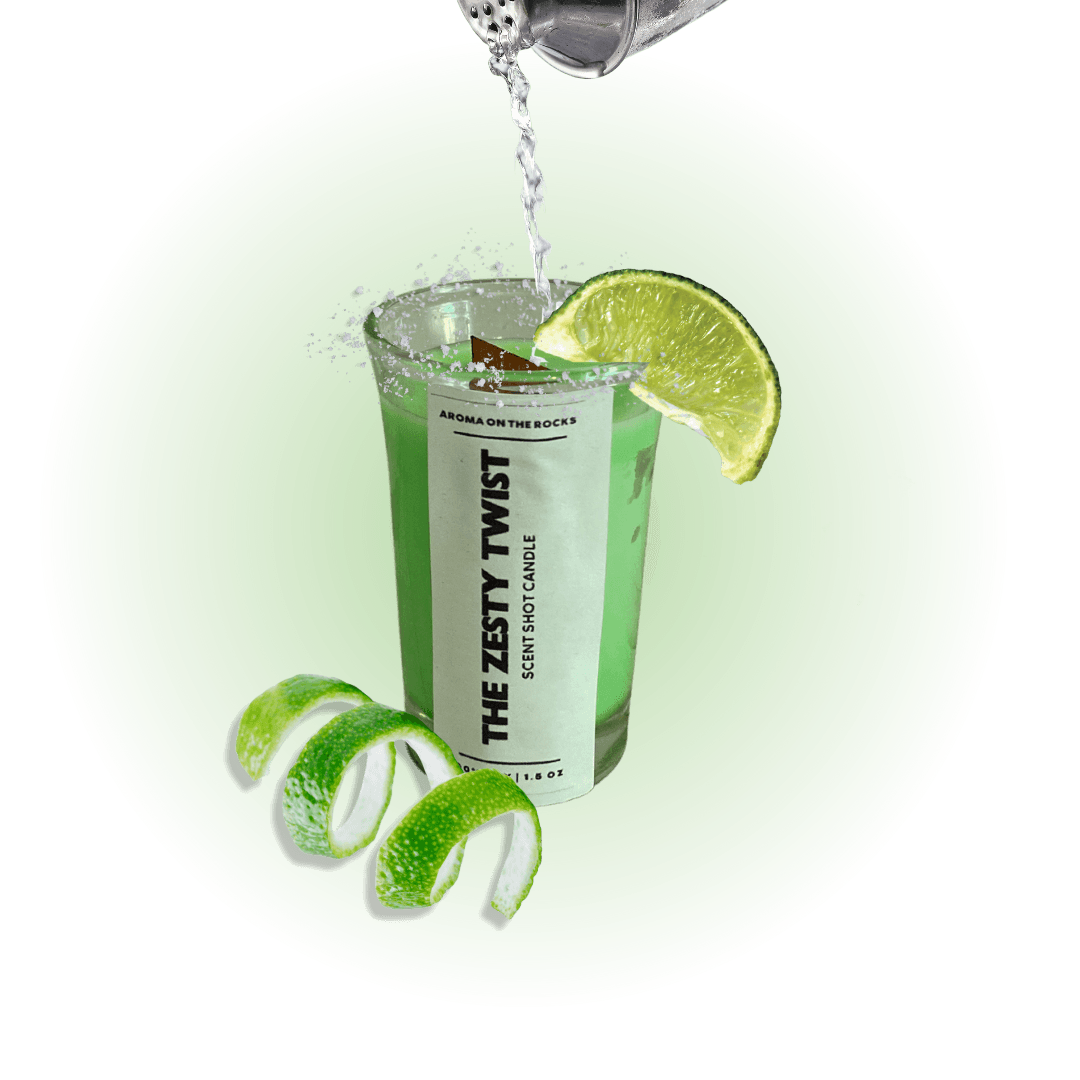 Discover 'The Zesty Twist Scent Shot' Candle - A Refreshing Green Delight with a Lively Blend of Lime and Salt Aroma, Inspired by The Classic Lime Margarita. Crafted from 100% Soy Wax with a Cherrywood Wick for a Clean, Long-Lasting Burn. Ideal for Creating a Vibrant and Revitalizing Atmosphere. Illuminate Your Space and Indulge in the Enchanting Fragrance and Lively Charm Today!